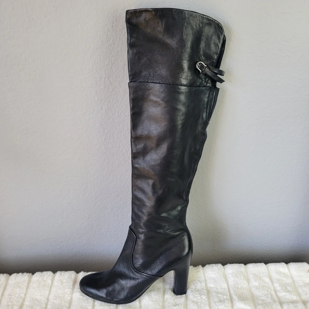 SAM EDELMAN // se boutique super soft black lamb leather over the knee boots